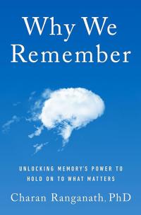 Why We Remember book cover with blue sky and white cloud