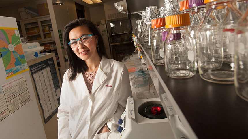 Becky Fu, a 2012 graduate of UC Davis, credits undergraduate research with helping her get into Stanford University, where she is completing doctoral studies in genetics. (Gregory Urquiaga/UC Davis)